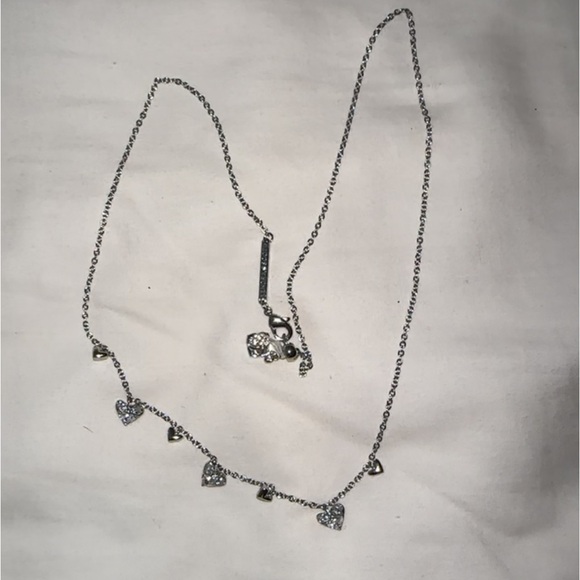 kendra scott Haven Silver Heart Crystal Choker Necklace *new* - Picture 5 of 5